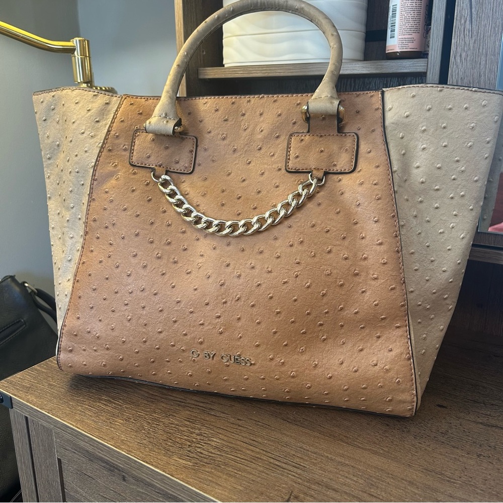 G by GUESS Tan and Brown Women's Bag tote oversized